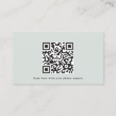 QR Code Greenery Gold Wedding RSVP Cards Visitenkarte (Rückseite)