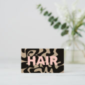 QR Code Groovy Black Light Pink Hair Kraft Visitenkarte (Stehend Vorderseite)