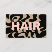 QR Code Groovy Black Light Pink Hair Kraft Visitenkarte (Vorderseite)