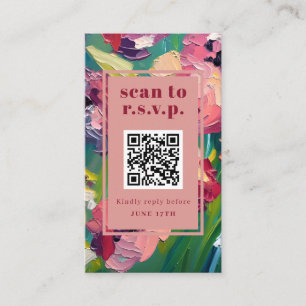 QR Code Groovy Deko Painting Wedding RSVP Begleitkarte