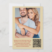 QR Code Groovy Retro 70er Floral Wedding Einladung (Rückseite)