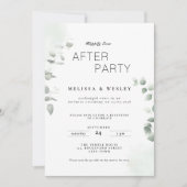 QR-Code Grünes Happily Ever After Party Hochzeit Einladung (Vorderseite)