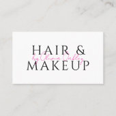 QR-Code Haar- und Make-up-Blush-Pink-Script-Name Visitenkarte (Vorderseite)
