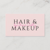 QR-Code Haar- und Make-up-Blush-Pink Visitenkarte (Vorderseite)