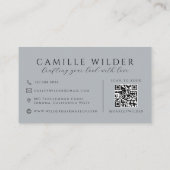 QR-Code Haar- und Make-up neutral Visitenkarte (Rückseite)