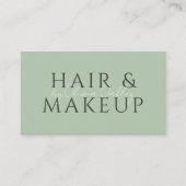 QR-Code Haar- und Make-up Sage Grün Visitenkarte (Vorderseite)