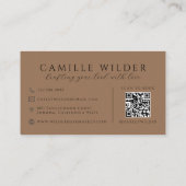 QR-Code Haar- und Make-up Sark Terrakotta Visitenkarte (Rückseite)