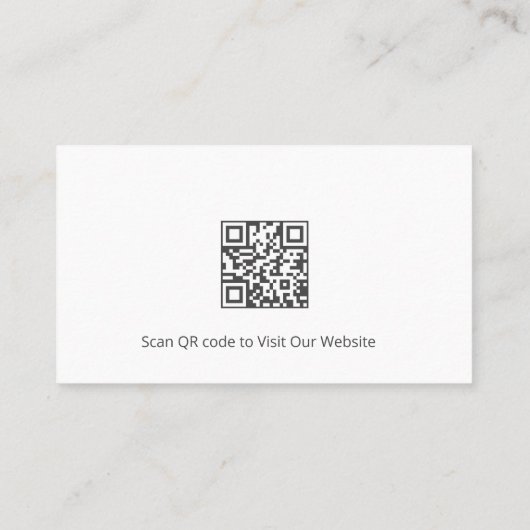 QR Code Haare Stylist Einfache Scheren Grau Weiß Visitenkarte (Rückseite)