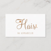 QR CODE Haarsalon Gold Glam Metallischer Haarstyli Visitenkarte (Vorderseite)