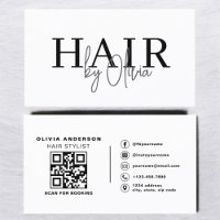 QR Code Hair Stylist Moderne Typografie