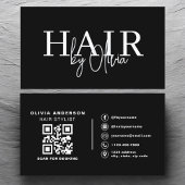 QR Code Hair Stylist Moderne Typografie Visitenkarte