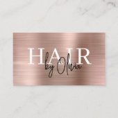 QR Code Hair Stylist Rose Gold Imitats Metallisch Visitenkarte (Vorderseite)