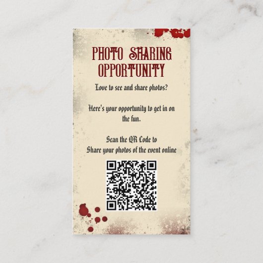 QR Code Halloween Fotos Website Romantischer Dracu Begleitkarte (Rückseite)