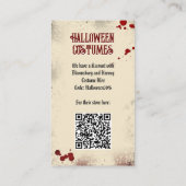 QR Code Halloween Kostüm Website Creepy Nosferatu Begleitkarte (Rückseite)