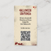 QR Code Halloween Kostümwebsite Dracula Castle Begleitkarte (Rückseite)