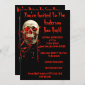 QR-Code-Halloween-Party für schwarzes und rotes La Einladung (Vorne/Hinten)