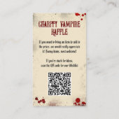 QR Code Halloween Raffle Gothic Romantic Vampire Begleitkarte (Rückseite)