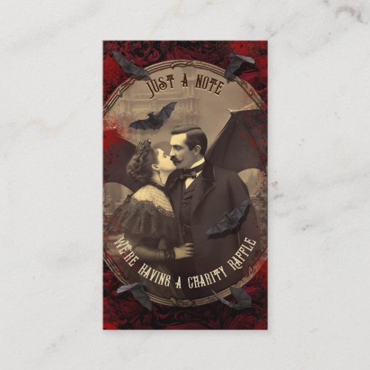 QR Code Halloween Raffle Gothic Romantic Vampire Begleitkarte (Vorderseite)