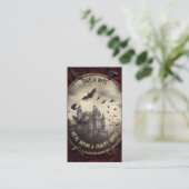 QR Code Halloween Raffle Spuk Dracula Burg Begleitkarte (Stehend Vorderseite)