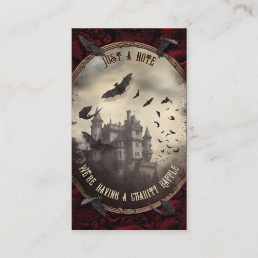 QR Code Halloween Raffle Spuk Dracula Burg Begleitkarte (Vorderseite)