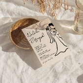 QR Code Hand Drawn Written Couple Photo Wedding Einladung