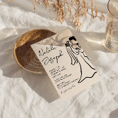 QR Code Hand Drawn Written Couple Quirky Wedding  Einladung