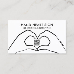 QR-Code Hand Herz Liebe Modern Visitenkarte