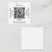 QR Code Hand Schriftart Hochzeit RSVP Karte (Vorne/Hinten)