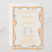 QR-Code Handgemalte, farbenfrohe Hochzeit Einladung (Vorderseite)