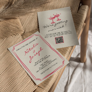 QR-Code handgeschrieben skurril Hochzeit     Einladung