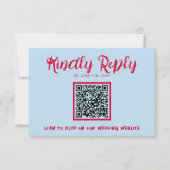 QR Code Handgeschriebene farbenfrohe Retro-Bright- RSVP Karte (Vorderseite)