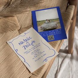 QR Code Handgeschriebene Gezeichnet Hochzeit des m Einladung