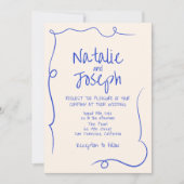 QR-Code Handgeschriebene Gezeichnet Moderne Einzig Einladung (Vorderseite)