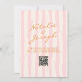 QR-Code handgeschriebene Pinstripes whimsical Hoch Einladung (Rückseite)