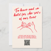 QR Code Handgeschriebene Vintage, einzigartige, ei Einladung (Rückseite)