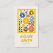 QR-Code Handgeschriebener, gelb formatierter Retor Visitenkarte (Vorderseite)