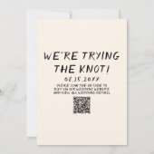 QR Code Handgeschriebener Gezeichnet Kuchen Quirky Einladung (Rückseite)