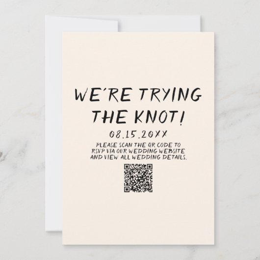 QR Code Handgeschriebener Gezeichnet Kuchen Quirky Einladung (Rückseite)