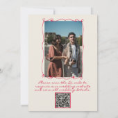 QR Code Handgeschriebener Retro-Spaß mit Foto Hoch Einladung (Rückseite)