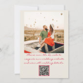 QR-Code Handgeschriebenes Foto-Hochzeit in farbenf Einladung (Rückseite)