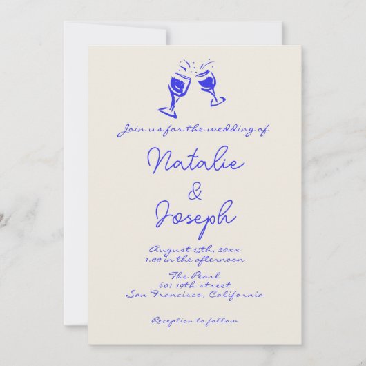 QR-Code Handgeschriebenes Gezeichnet Quirky-Foto-H Einladung (Vorderseite)