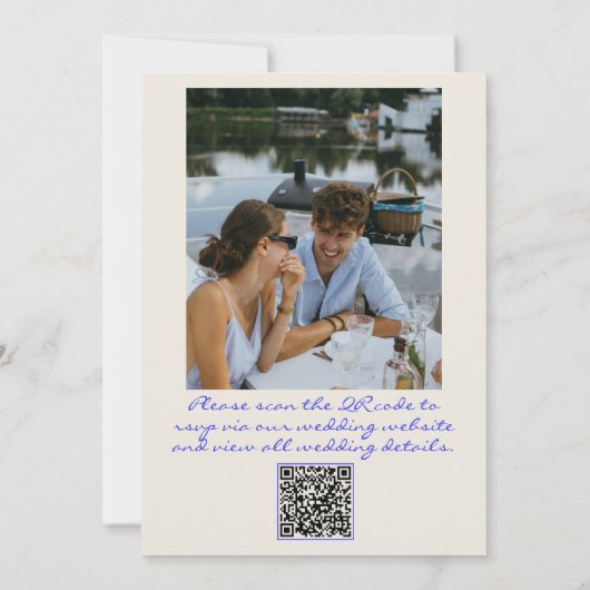 QR-Code Handgeschriebenes Gezeichnet Quirky-Foto-H Einladung (Rückseite)