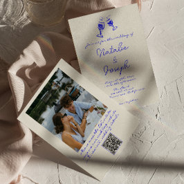 QR-Code Handgeschriebenes Gezeichnet Quirky-Foto-H Einladung