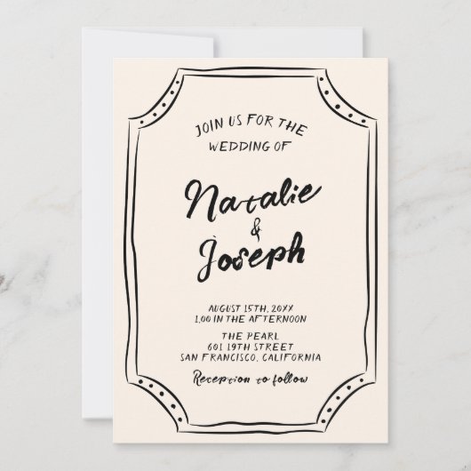 QR-Code Handgeschriebenes Skript Einzigartiges Qui Einladung (Vorderseite)