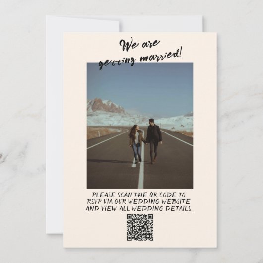 QR Code Handgeschriebenes Skript Modernes Foto Hoc Einladung (Rückseite)