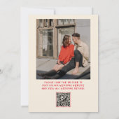 QR Code Handgeschriebenes Vintages Foto Hochzeit Einladung (Rückseite)