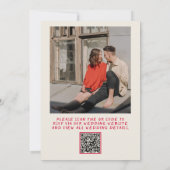 QR-Code Handgeschriebenes Whimsical Retro Foto Hoc Einladung (Rückseite)