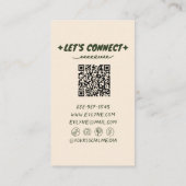 QR-Code Handgezeichnet farbenfrohe Retro Funky flo Visitenkarte (Rückseite)