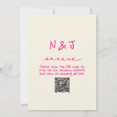 QR-Code Handgezeichnet Lebendiges Rosa Retro Funky Einladung (Rückseite)