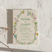 QR Code Handgezeichnete farbenfrohe Blumenzeremoni Einladung